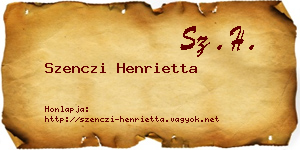 Szenczi Henrietta névjegykártya